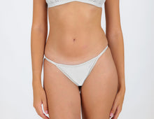 Load image into Gallery viewer, Model Front: Rio De Sol Bottom Bottom Shimmer-White California