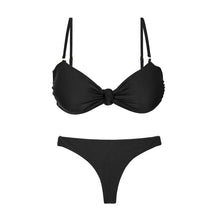 Load image into Gallery viewer, Product Front: Rio De Sol Set Set Touch-Black Bandeau-Joy Mia