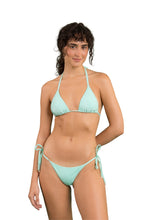 Load image into Gallery viewer, Model Front: Rio De Sol Bottom Bottom Malibu-Menta Cheeky-Tie