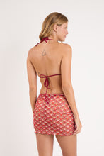 Load image into Gallery viewer, Model Back: Rio De Sol Beach Skirt Floral-Scales Mini Skirt Ruched