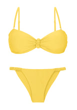 Load image into Gallery viewer, Product Front: Rio De Sol Set Set Amarelo Bandeau-Crispy Cheeky-Crispy