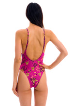 Load image into Gallery viewer, Model Back: Rio De Sol One-Piece Roar-Pink Hype
