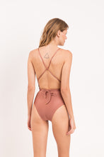 Load image into Gallery viewer, Model Back: Rio De Sol One-Piece Shimmer-Copper New Vegas
