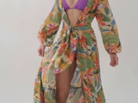 Load and play video in Gallery viewer, Video: Rio De Sol Beach Dresses Tropical Long Dress Verona
