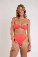 Load image into Gallery viewer, Model Front: Rio De Sol Bottom Bottom Malibu-Folia Highwaist-Spin-Iris
