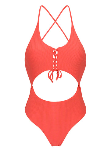 Product Front: Rio De Sol One-Piece Dots-Tabata Ivy Strap