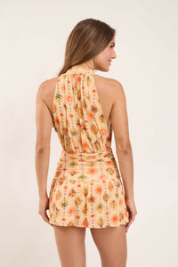 Model Back: Rio De Sol Mini Dress Mosaico Low Cut Dress