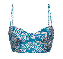 Load image into Gallery viewer, Product Front: Rio De Sol Top Top Palms-Blue Balconet-Anna
