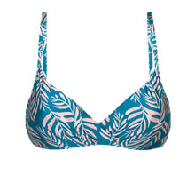 Load image into Gallery viewer, Product Front: Rio De Sol Top Top Palms-Blue Balconet-Inv
