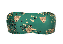 Load image into Gallery viewer, Product Front: Rio De Sol Top Top Roar-Green Bandeau-Reto
